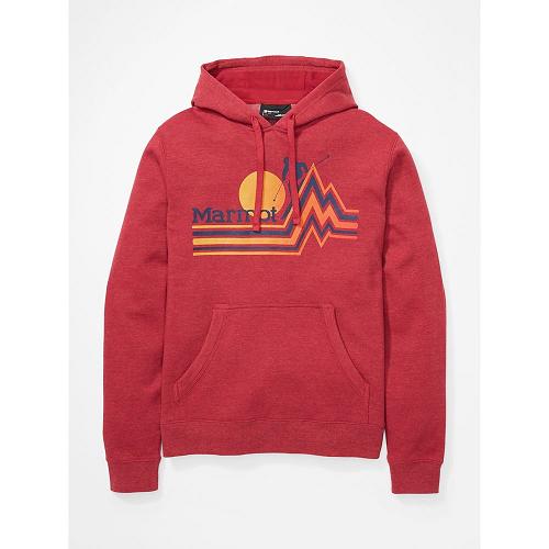 Marmot Piste Hoody For Mens Dark Red MSI248017